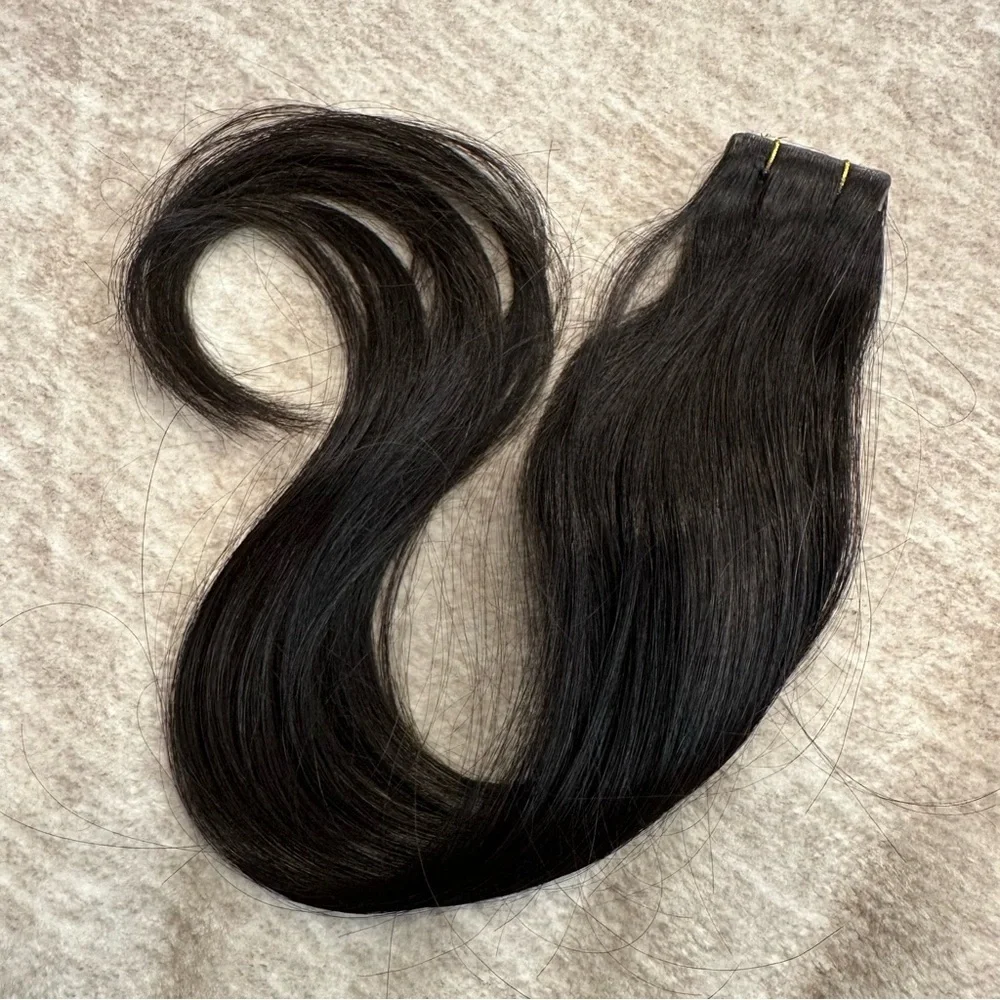 ⭐️ 20” Natural Black Invisi‎ Edge Tape in Human Hair Extensions 30g 10pcs #RD7